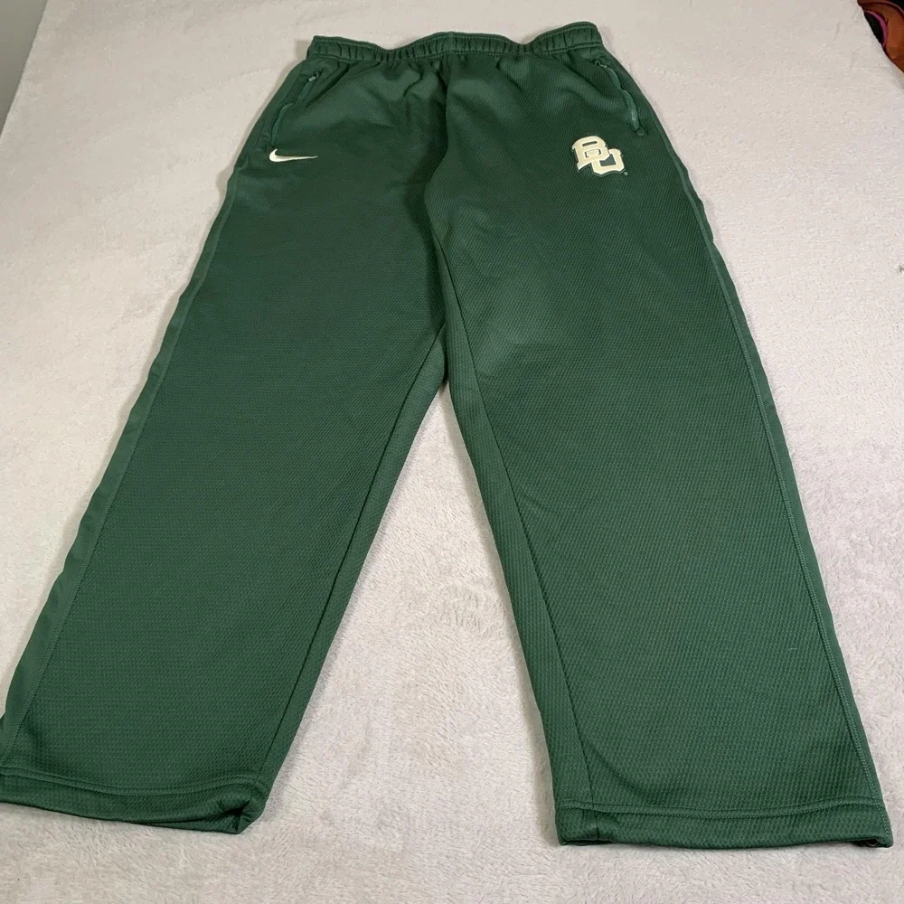 Baylor Bears Pants Mens 2XL Green NCAA Basketball Nike‎ Therma-FIT Warm Up XXL